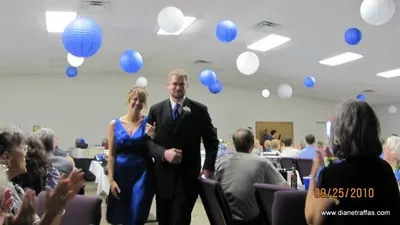 Erica Traffas and Wayne Graham entering the reception