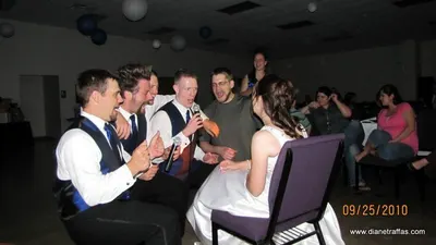 Groomsmen serenade Diane
