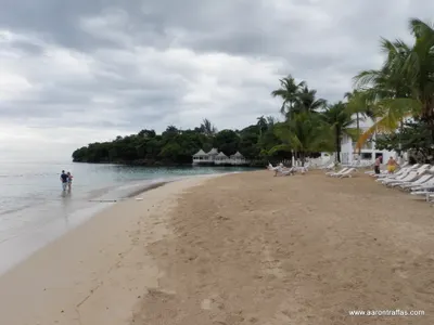 View east from the beach in front of our room