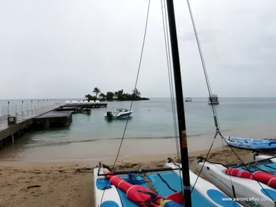 Raining, view from the water sports desk