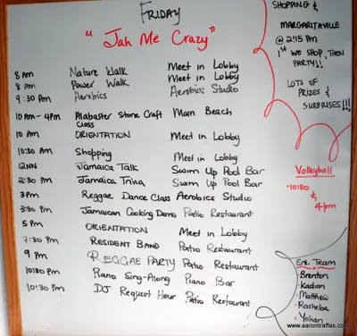 The Friday activity board