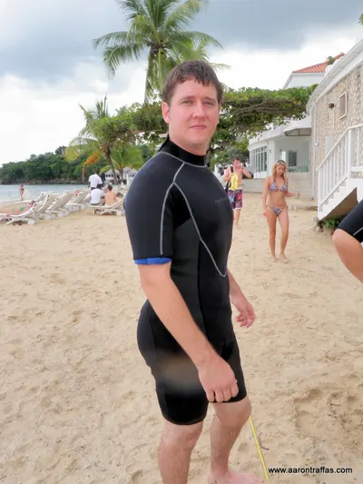 Aaron Traffas in a wet suit