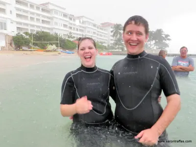 Aaron and Diane about to board the boat